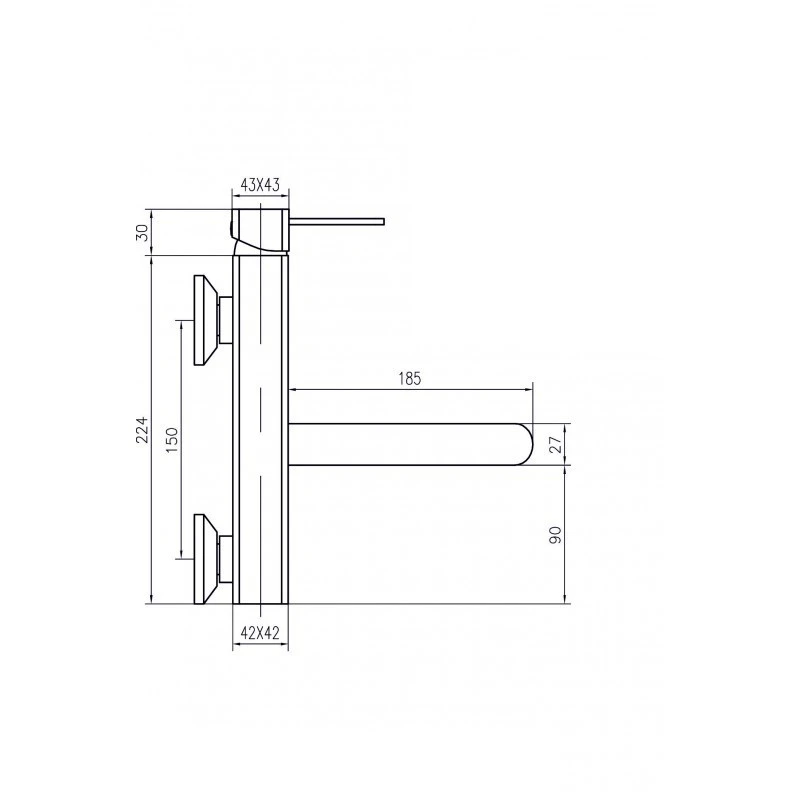 Смесител Inter Ceramic Куарто ICF 148904 C, Кухненски, Стенен, Едноръкохватков